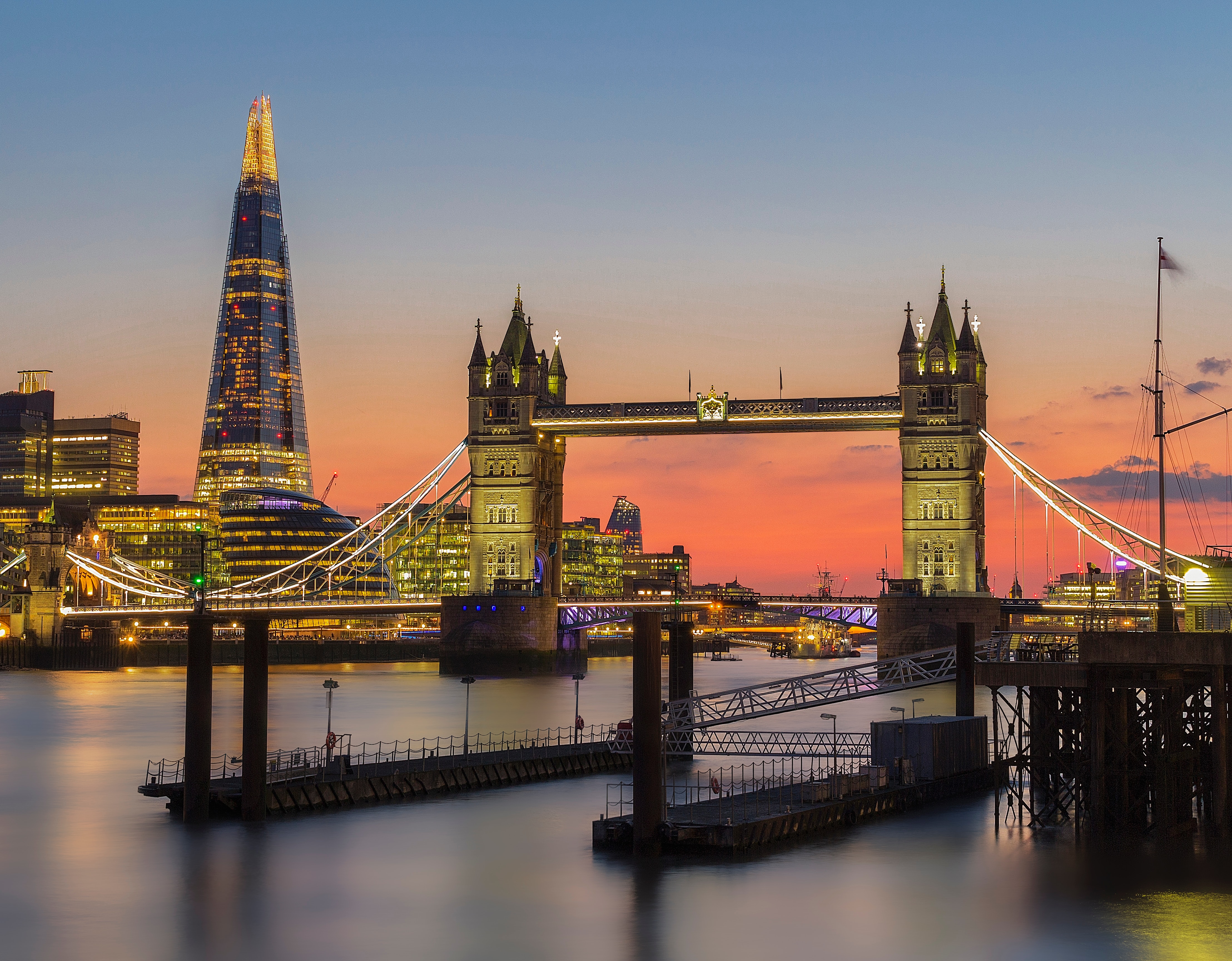 Tower Bridge sunset, London, England
